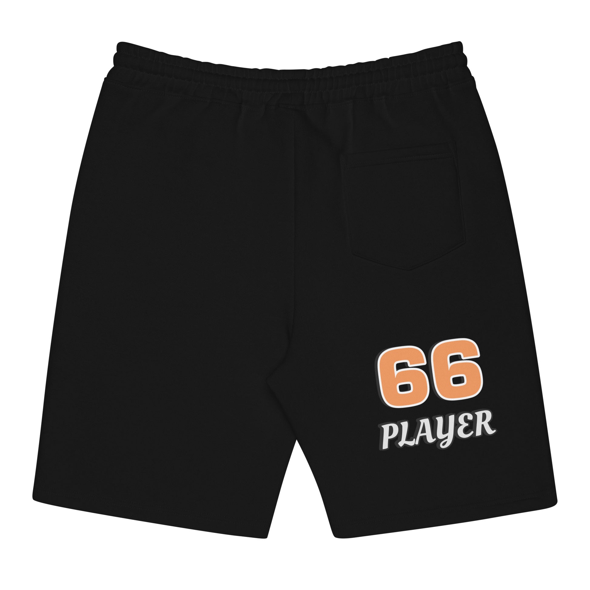 Black fleece shorts for men