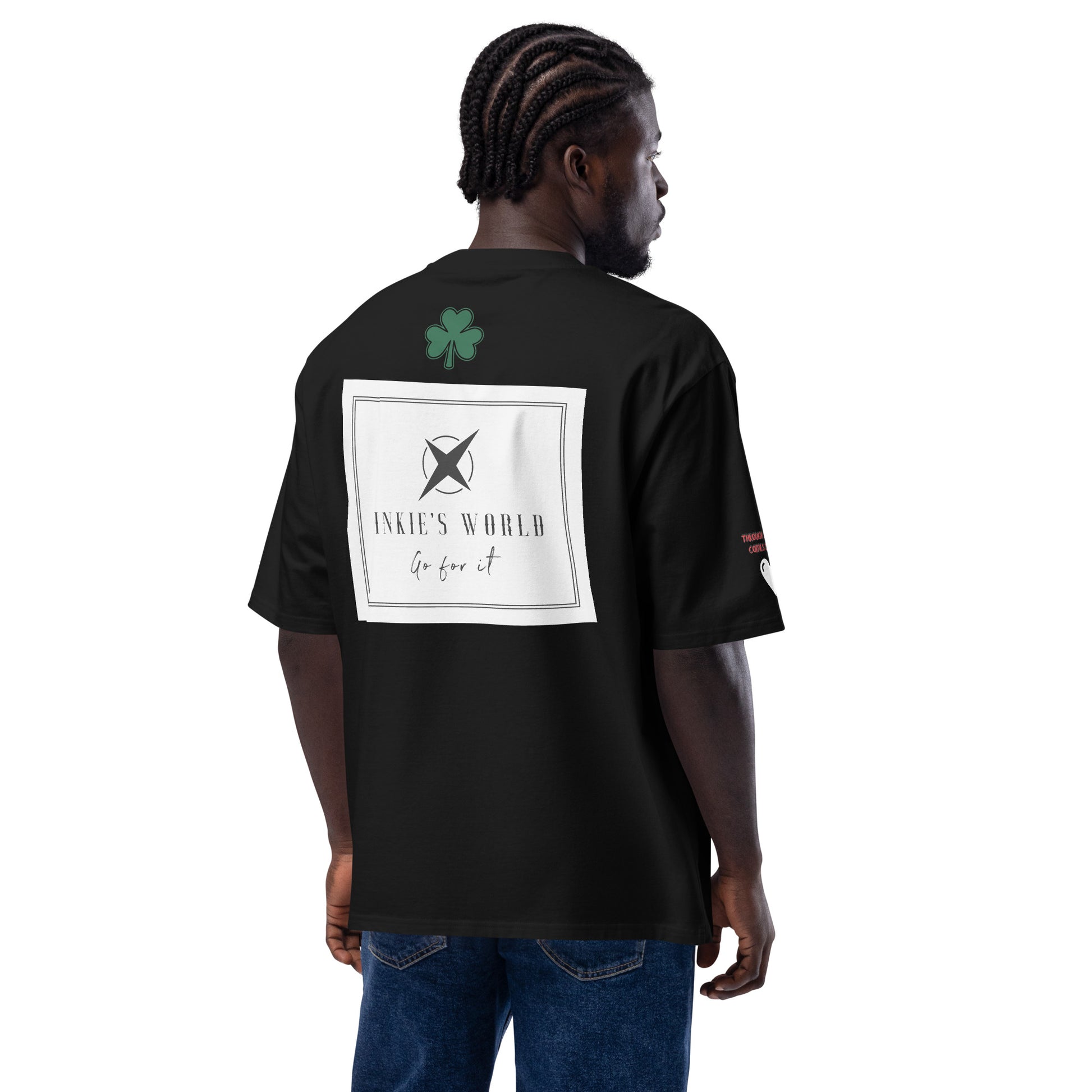 black and white Oversized Tshirt for men
