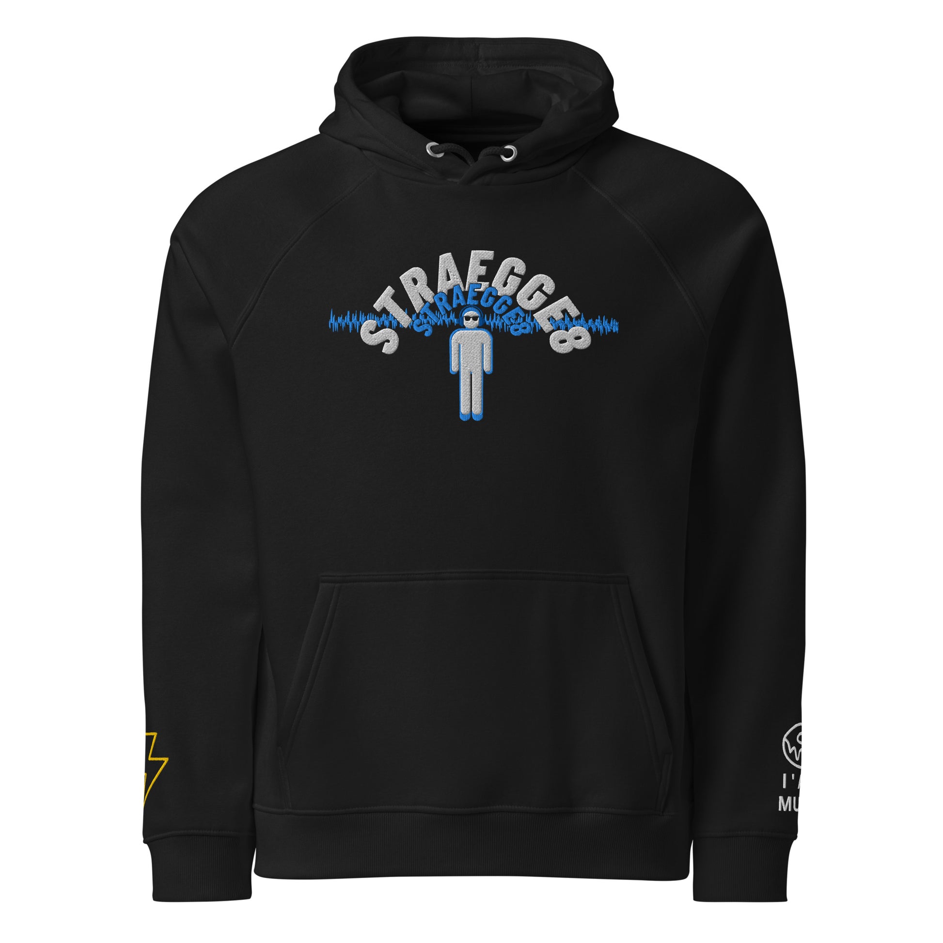 black eco friendly hoodie for men inkieworld