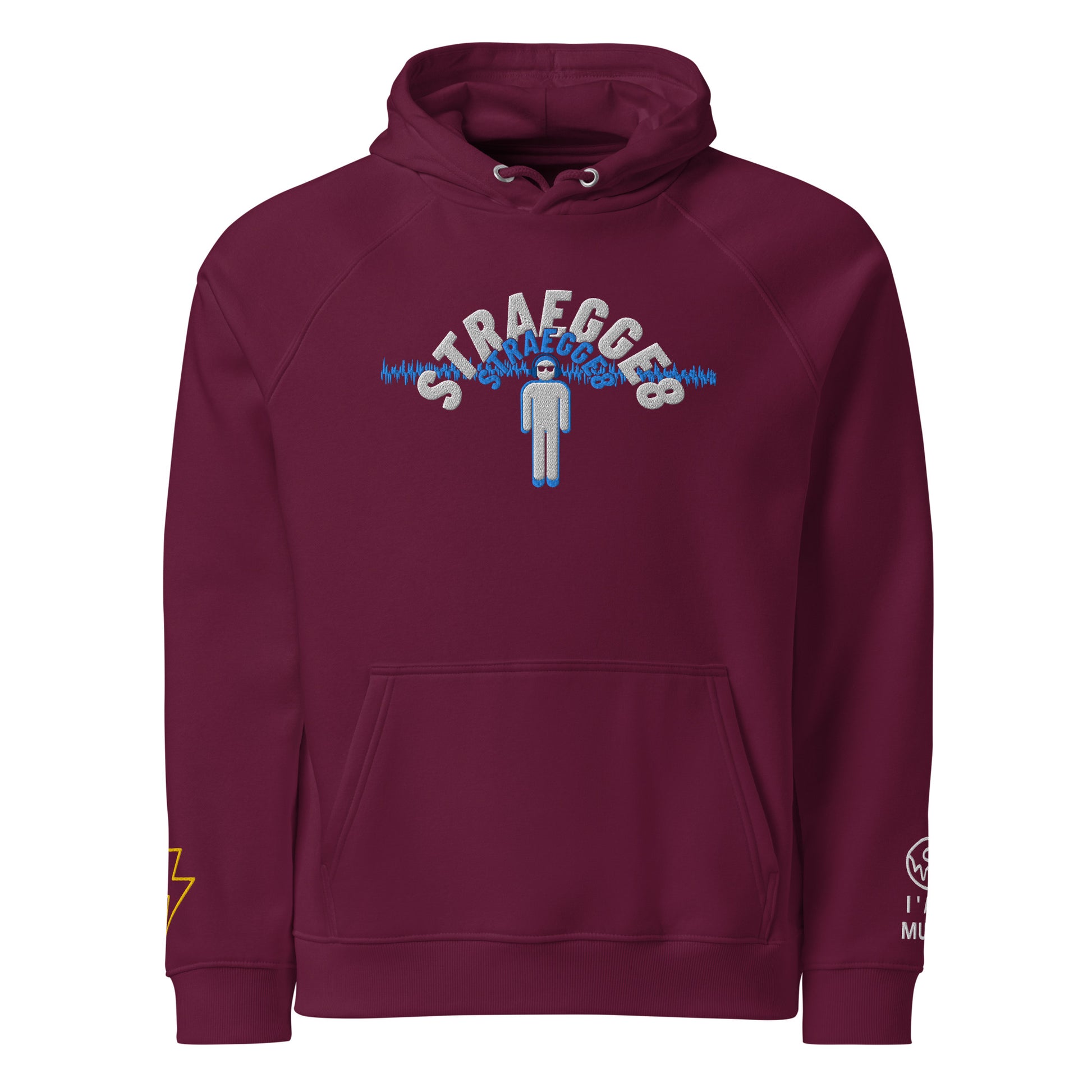 burgundy color eco hoodie inkieworld