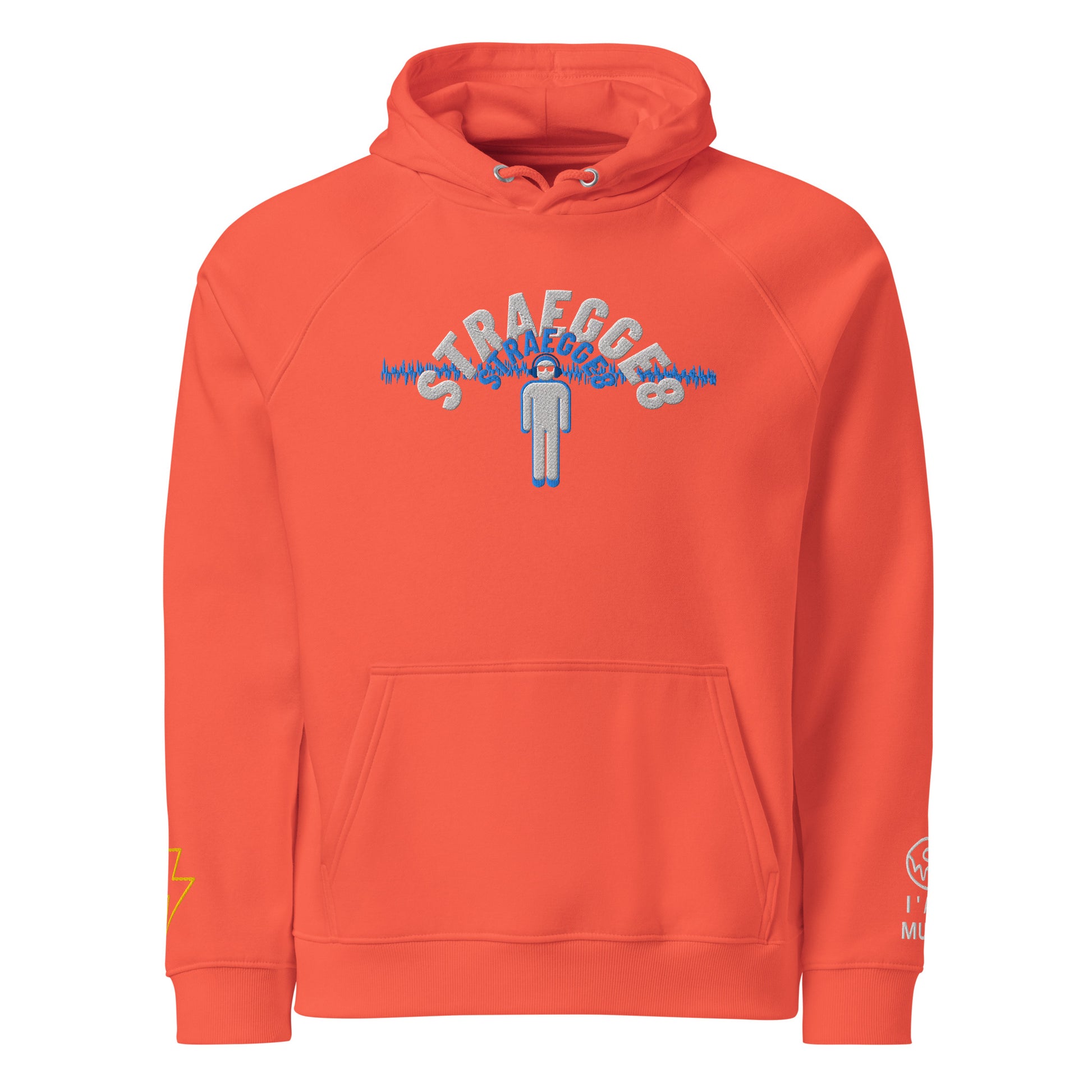 Orange color eco friendly hoodie inkieworld