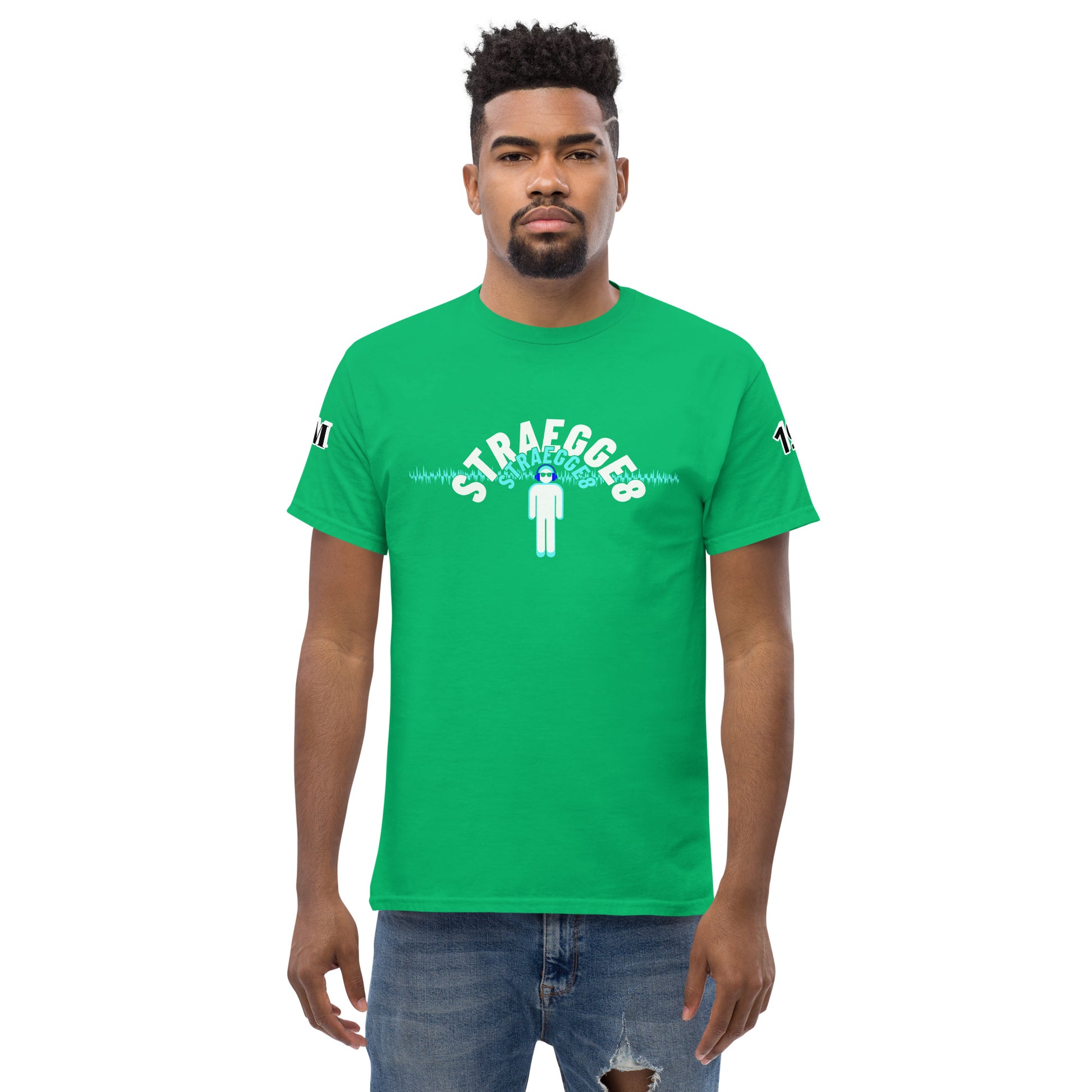 green straegge8 tshirt for men