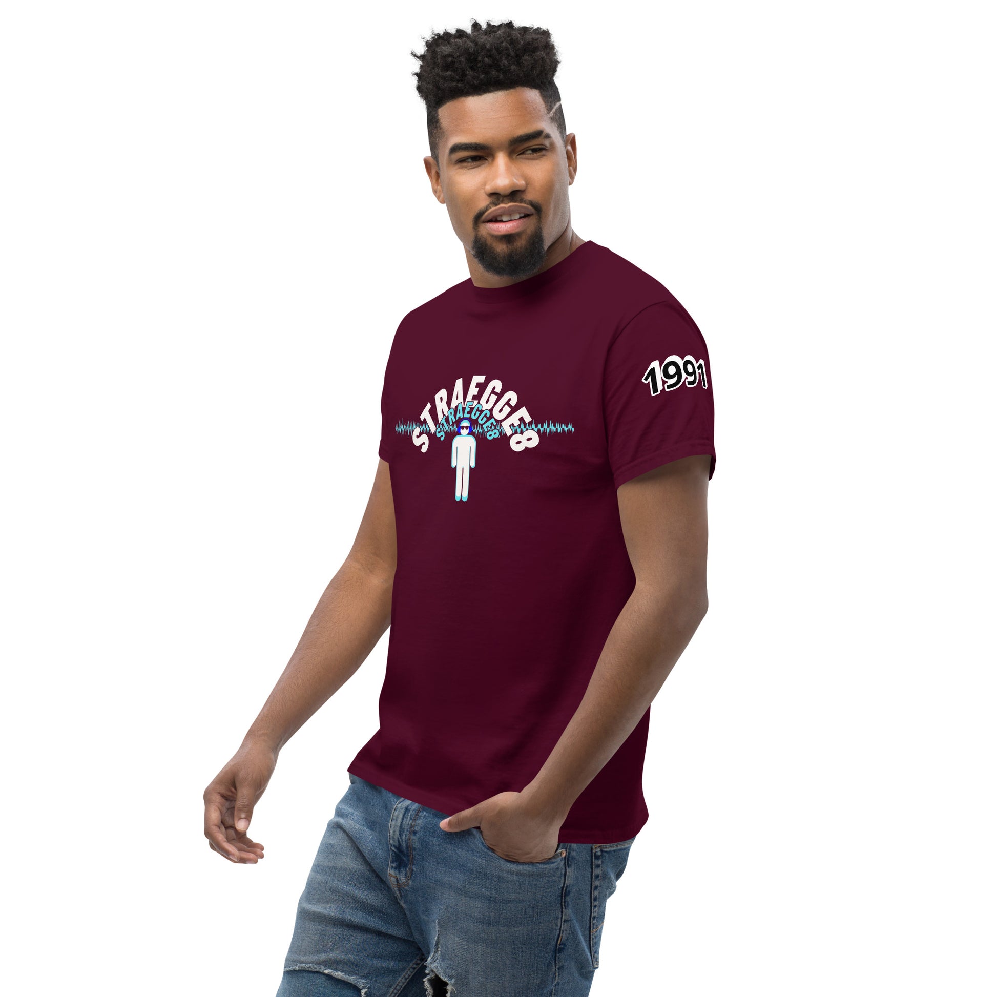 maroon color Summer Classic Fit T-Shirt
