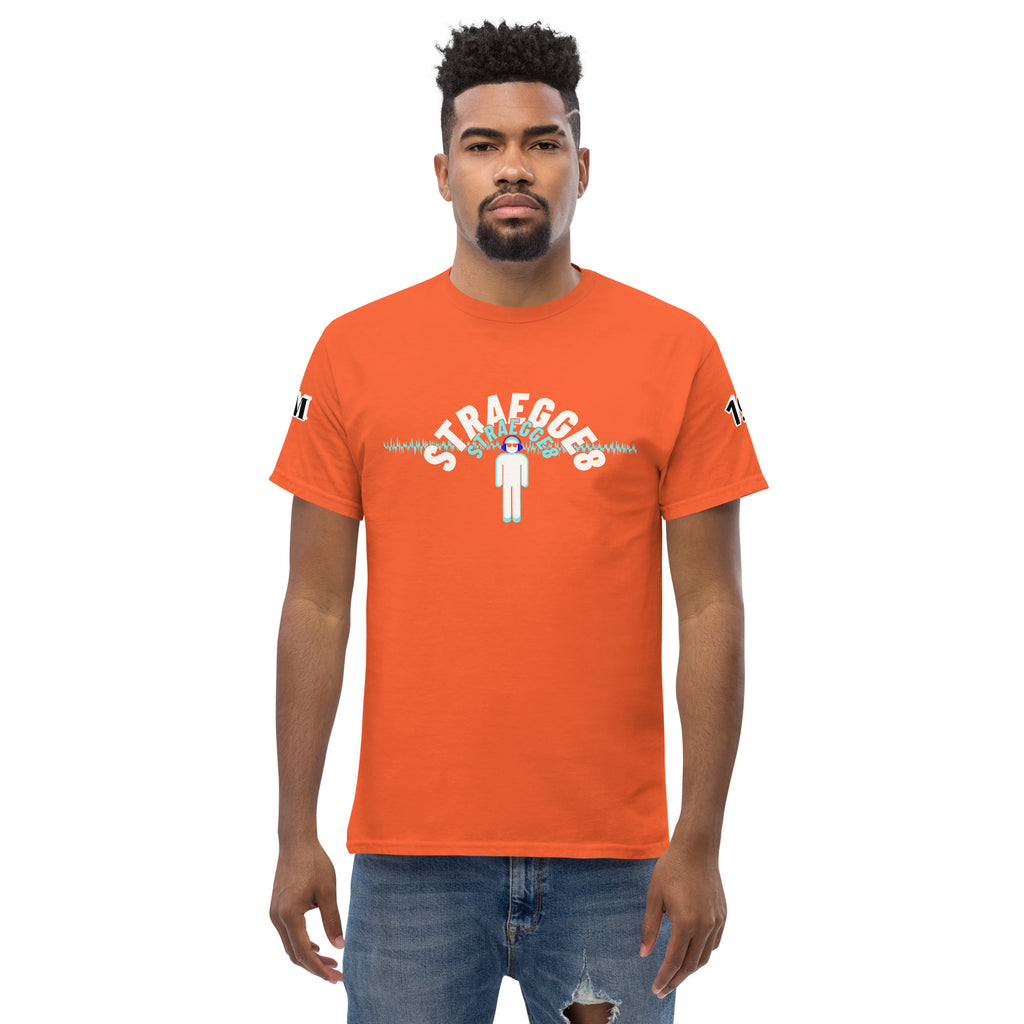 orange color straegge8 tshirt for men