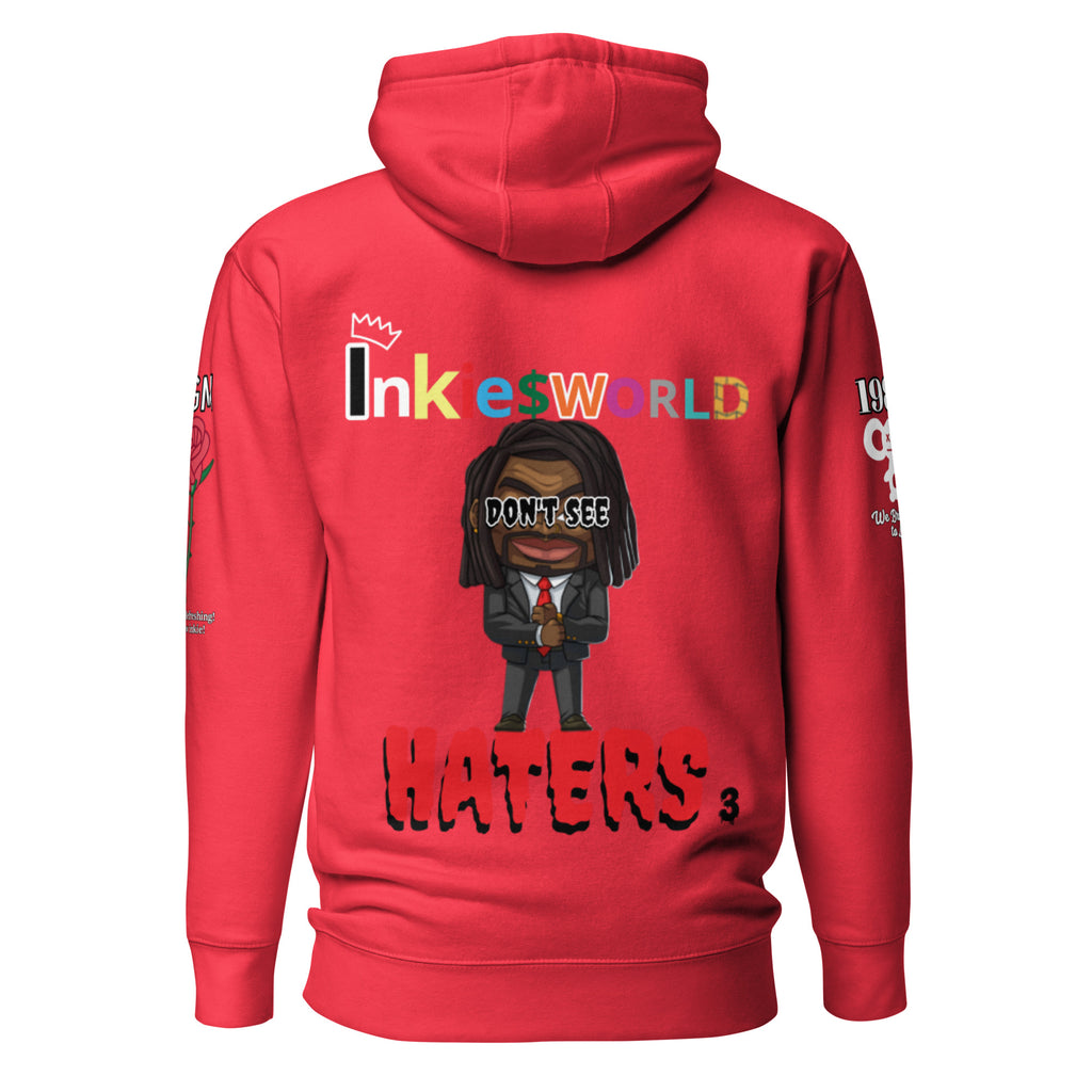 Red inkie world unisex hoodie